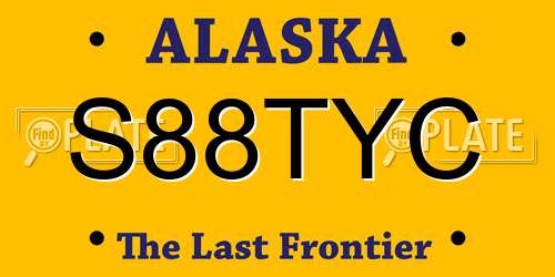 S88TYC Alaska License Plate