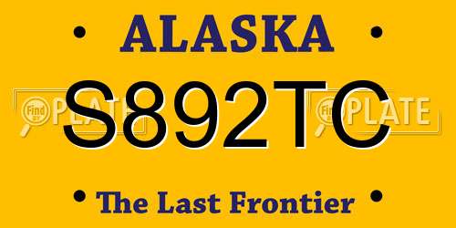 S892TC Alaska License Plate