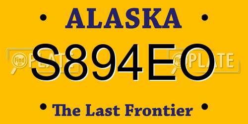 S894EO Alaska License Plate