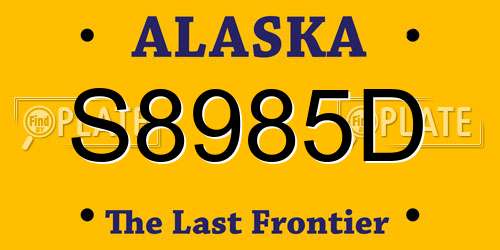 S8985D Alaska License Plate