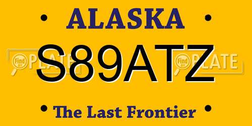 S89ATZ Alaska License Plate