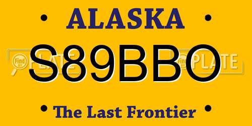 S89BBO Alaska License Plate