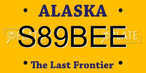 S89BEE Alaska License Plate
