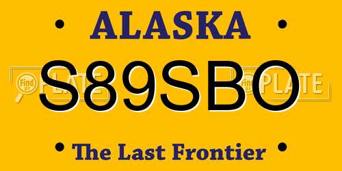 S89SBO Alaska License Plate