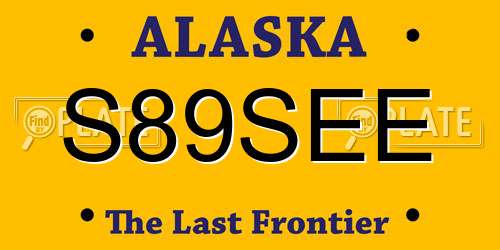 S89SEE Alaska License Plate