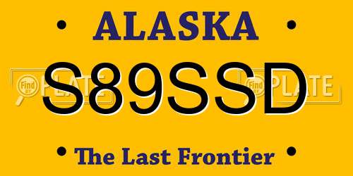 S89SSD Alaska License Plate