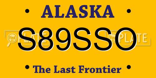 S89SSO Alaska License Plate