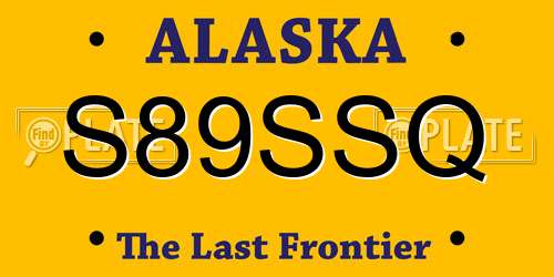 S89SSQ Alaska License Plate