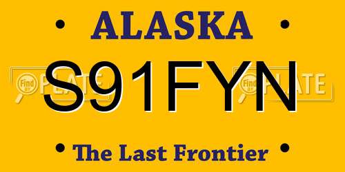 S91FYN Alaska License Plate