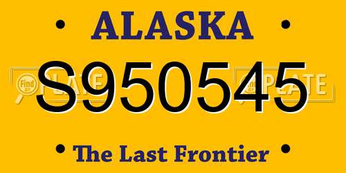 S950545 Alaska License Plate