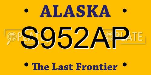 S952AP Alaska License Plate