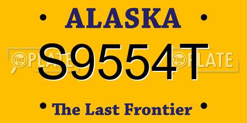 S9554T Alaska License Plate