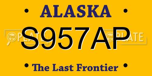 S957AP Alaska License Plate