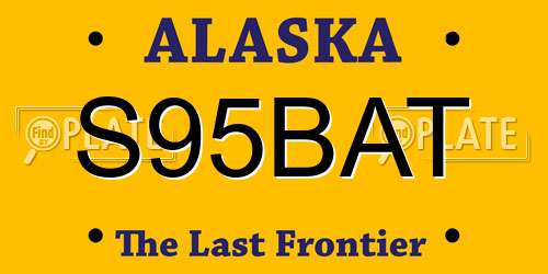 S95BAT Alaska License Plate