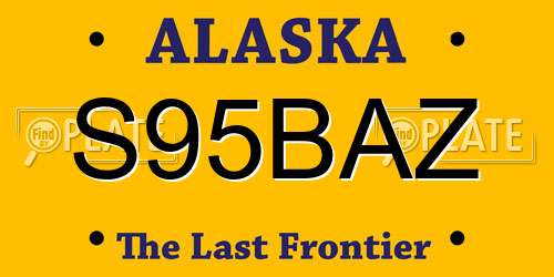 S95BAZ Alaska License Plate