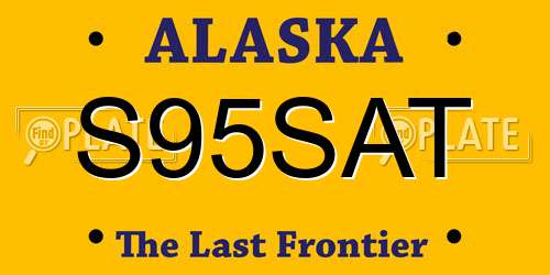 S95SAT Alaska License Plate