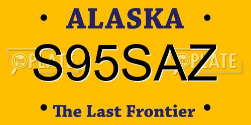 S95SAZ Alaska License Plate