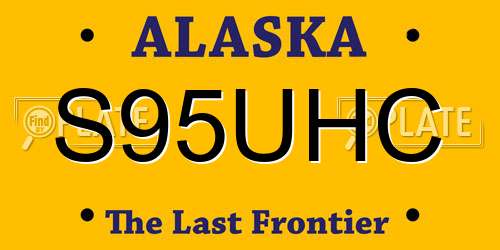 S95UHC Alaska License Plate