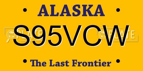 S95VCW Alaska License Plate