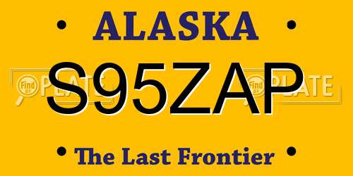 S95ZAP Alaska License Plate