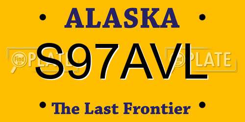 S97AVL Alaska License Plate