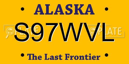 S97WVL Alaska License Plate