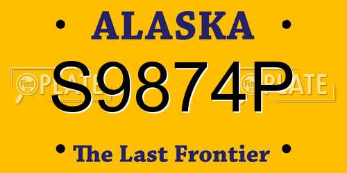 S9874P Alaska License Plate