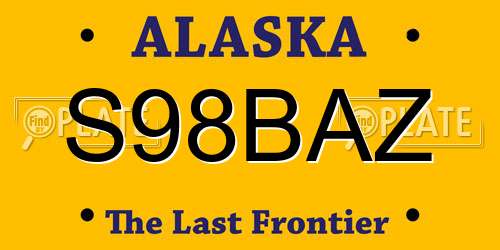 S98BAZ Alaska License Plate