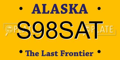 S98SAT Alaska License Plate
