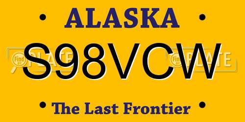 S98VCW Alaska License Plate