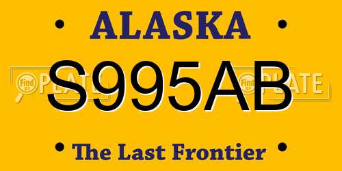 S995AB Alaska License Plate