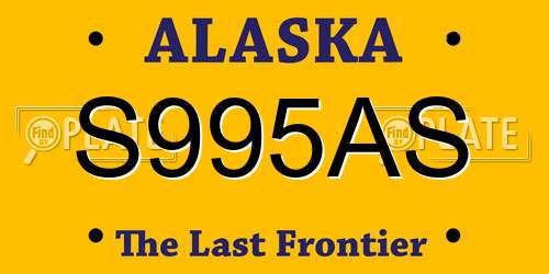 S995AS Alaska License Plate
