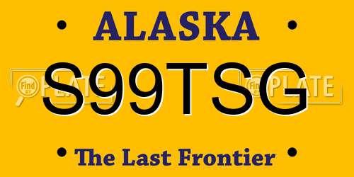 S99TSG Alaska License Plate