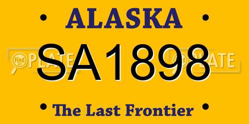 SA1898 Alaska License Plate