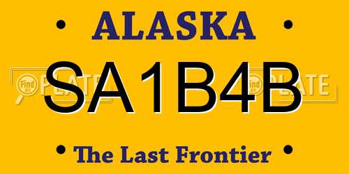 SA1B4B Alaska License Plate