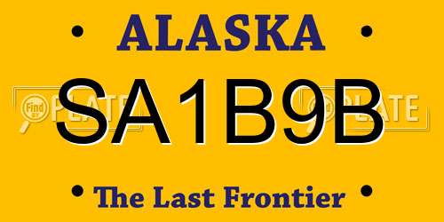 SA1B9B Alaska License Plate