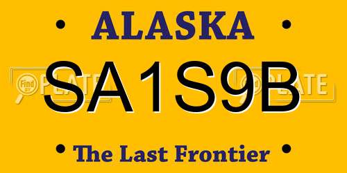 SA1S9B Alaska License Plate