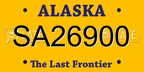 SA26900 Alaska License Plate