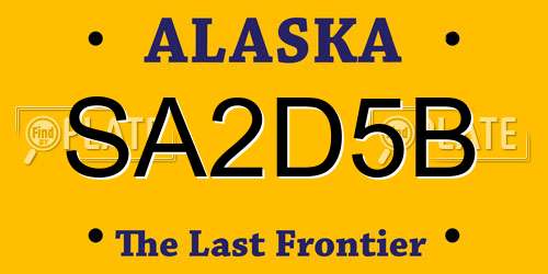 SA2D5B Alaska License Plate