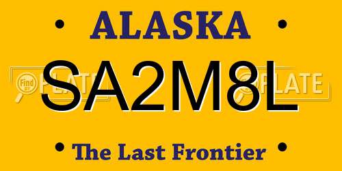 SA2M8L Alaska License Plate