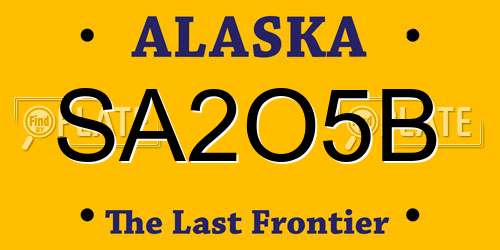 SA2O5B Alaska License Plate