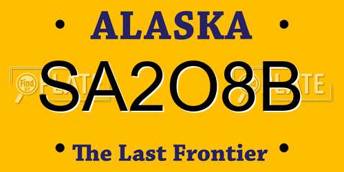 SA2O8B Alaska License Plate
