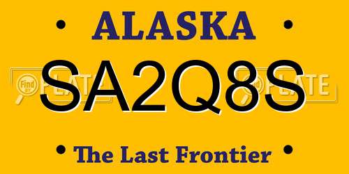 SA2Q8S Alaska License Plate