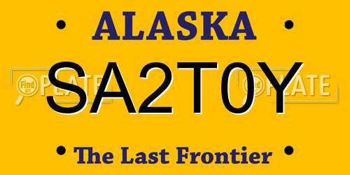 SA2T0Y Alaska License Plate
