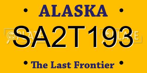 SA2T193 Alaska License Plate