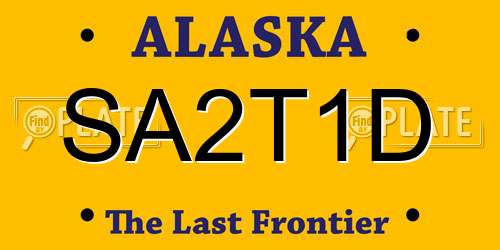 SA2T1D Alaska License Plate