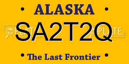 SA2T2Q Alaska License Plate