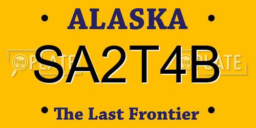 SA2T4B Alaska License Plate