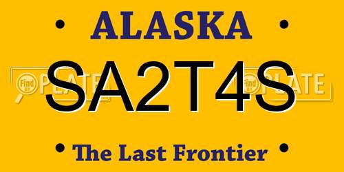 SA2T4S Alaska License Plate