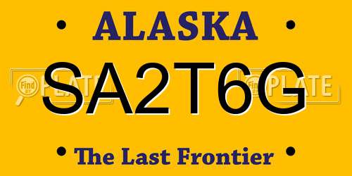 SA2T6G Alaska License Plate